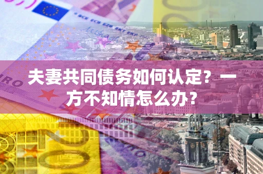 北京夫妻共同债务如何认定？一方不知情怎么办？