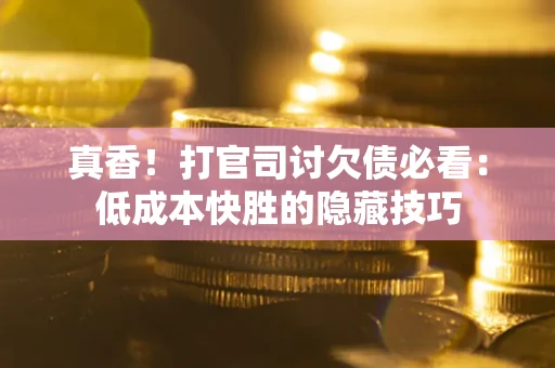 北京真香！打官司讨欠债必看：低成本快胜的隐藏技巧