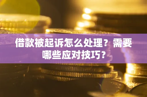 北京借款被起诉怎么处理？需要哪些应对技巧？